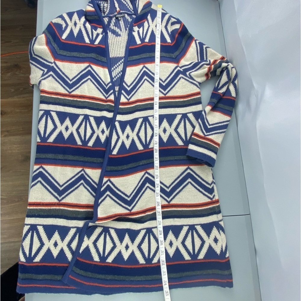 Hannah Southwestern Style Long Open Hooded Cardigan Wms sz Large - Picture 9 of 11